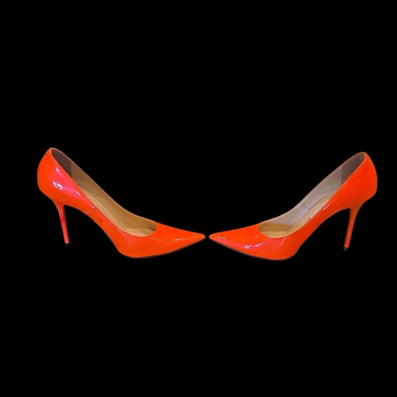 Jimmy Choo Neon Orange Love 100 Women's Heels - Picture 2 of 13